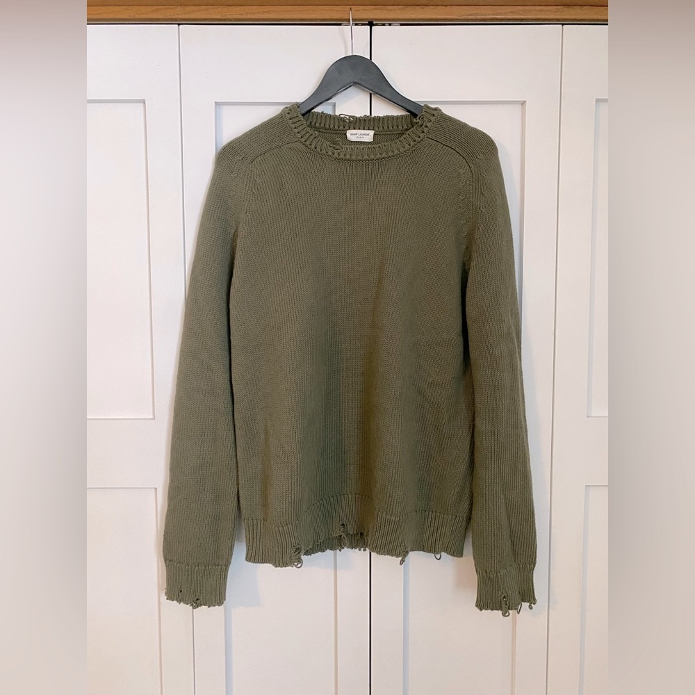 Saint Laurent Distressed Knit Sweater